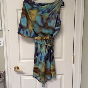 Beautiful drop shoulder watercolour dress